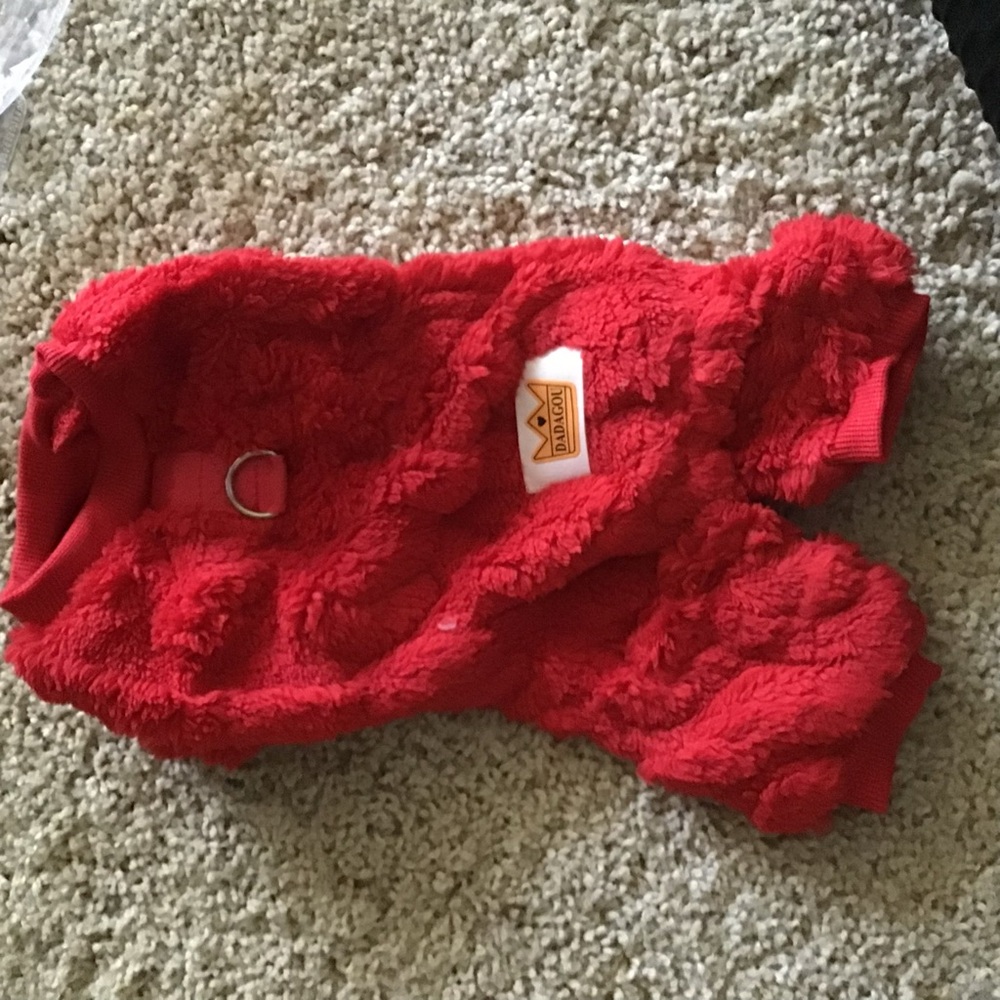 Red Fuzzy Dog Sweater